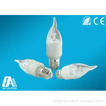 High Lumen Brightness LED Candle Bulbs 3 Watt E27 ABS Mater